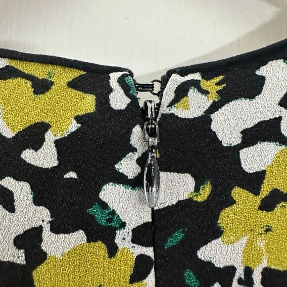 Proenza Schouler Floral Knot Dress Black Yellow Green Side Slits Size 0‎ - Picture 10 of 12